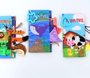 وار-کتاب پارچه ای مستطیل دم دار رنگی حلقه دار